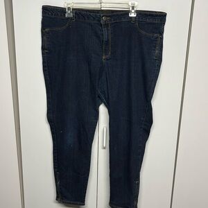 Attention Skinny Fit Stretch Jeans Women’s Size 18 High Rise Ankle Zip Dark Wash